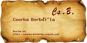 Csorba Borbála névjegykártya